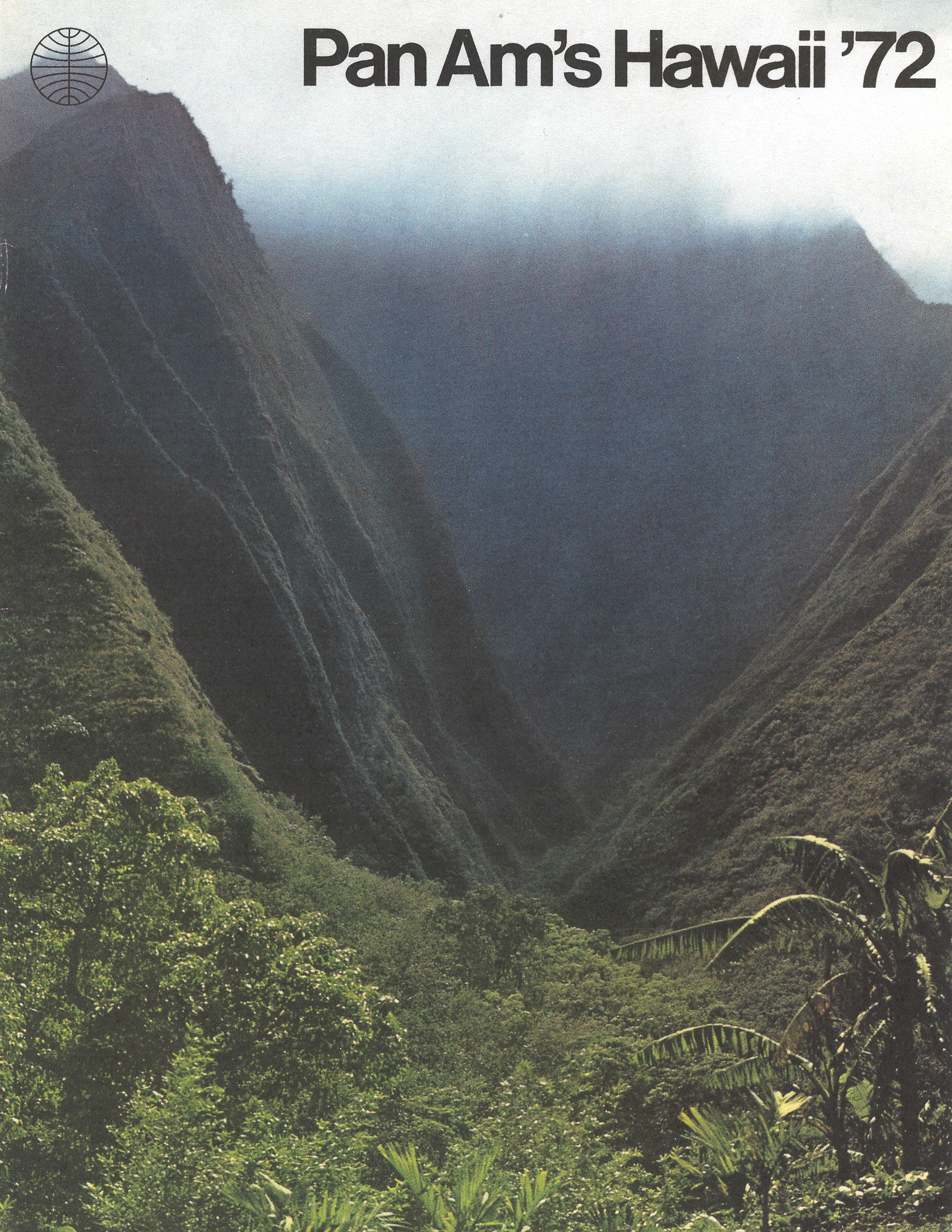 A 1972 tour brochure cover for Hawaii featuring the Helvetica style font.